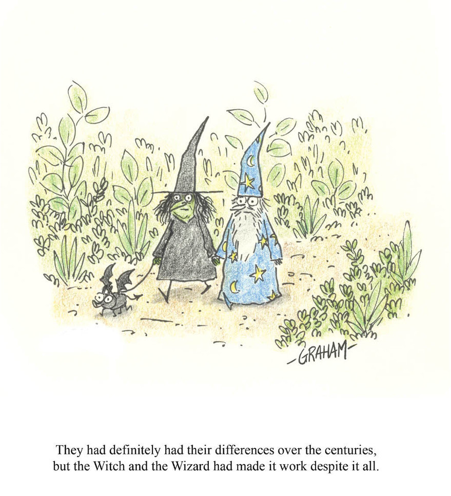 Heks og trollmann går en tur